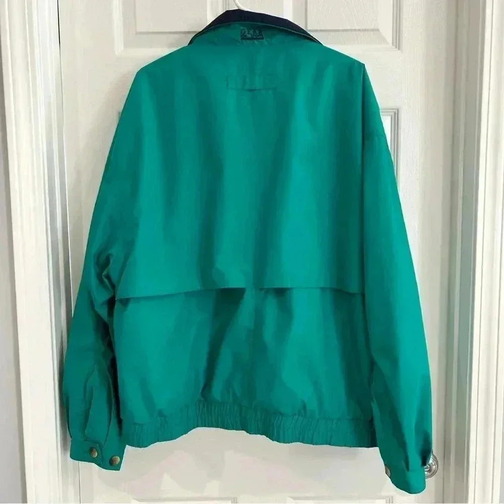 VTG 90s Y2K Crown Cruise Lines Green Collar Zip Up Pocket Coat Jacket Men XL